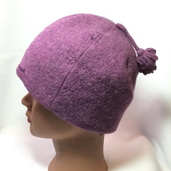 Outdoor Research Wool Blend Purple Pink Floral Pattern Winter Hat Small Tassels - Picture 2 of 7